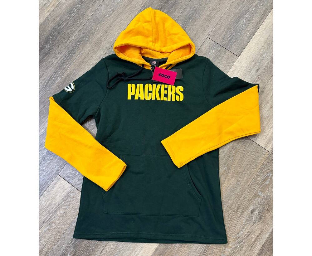 NFL Green Bay Packers Green Yellow Hoodie FOCO Women’s Small